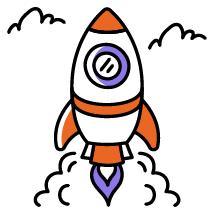 A rocket taking off representing optimized speed and performance in web hosting