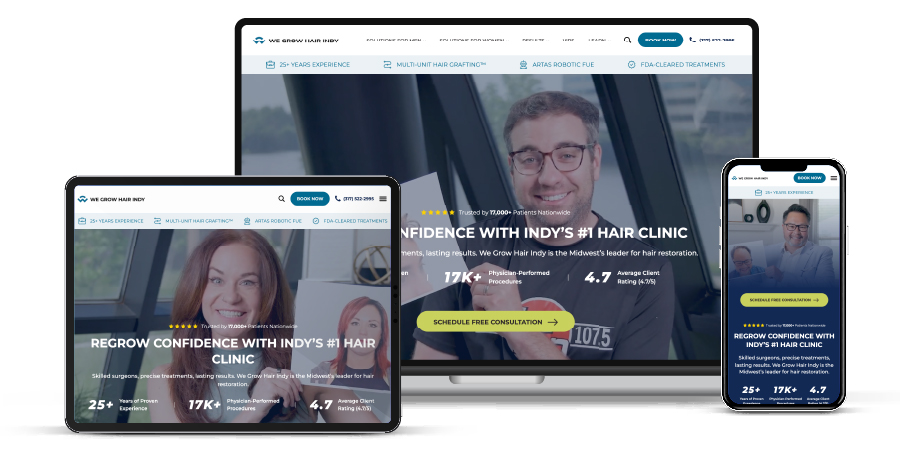 Stonegate Senior Living website on computer, tablet, and cellphone